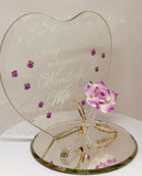 Pink Rose Truly Blessed Wife Figurine | Handcrafted Glass Gift for Wife or Anniversary