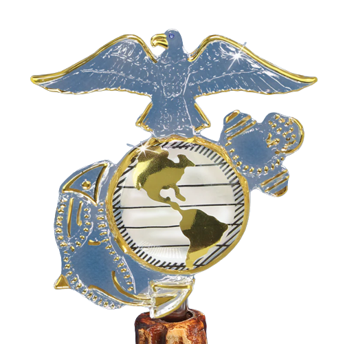US Marine Corps Eagle Globe Anchor Glass Handcrafted Collectible Figurine
