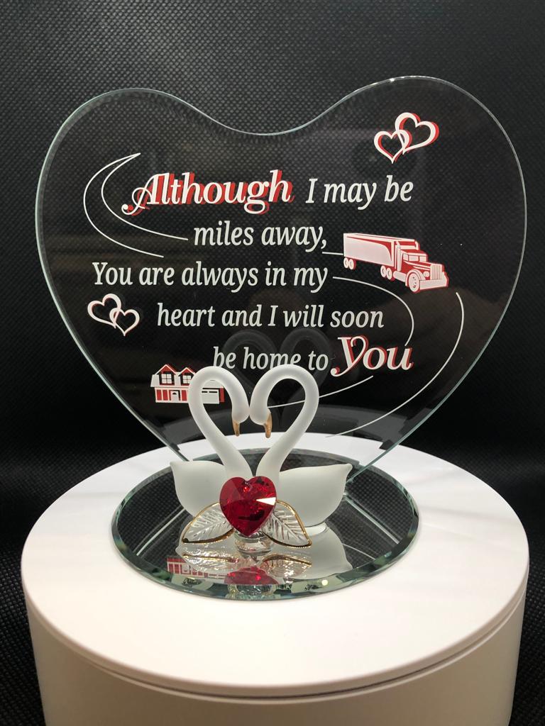Glass Baron Swans Pair Figurine Home To You Crystals and 22kt Gold Accents