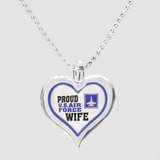 Proud U.S. Air Force Wife Heart Pendant on Silver Cord