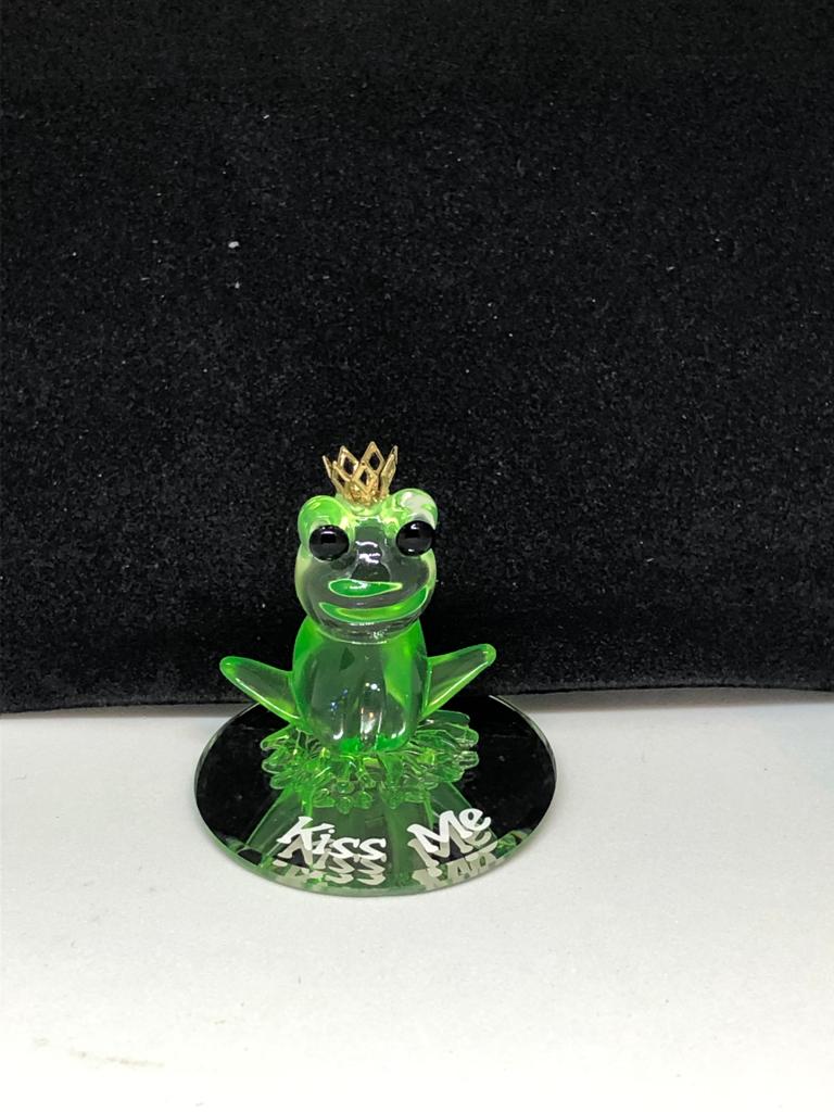 Glass Baron Handcrafted Green Frog Figurine