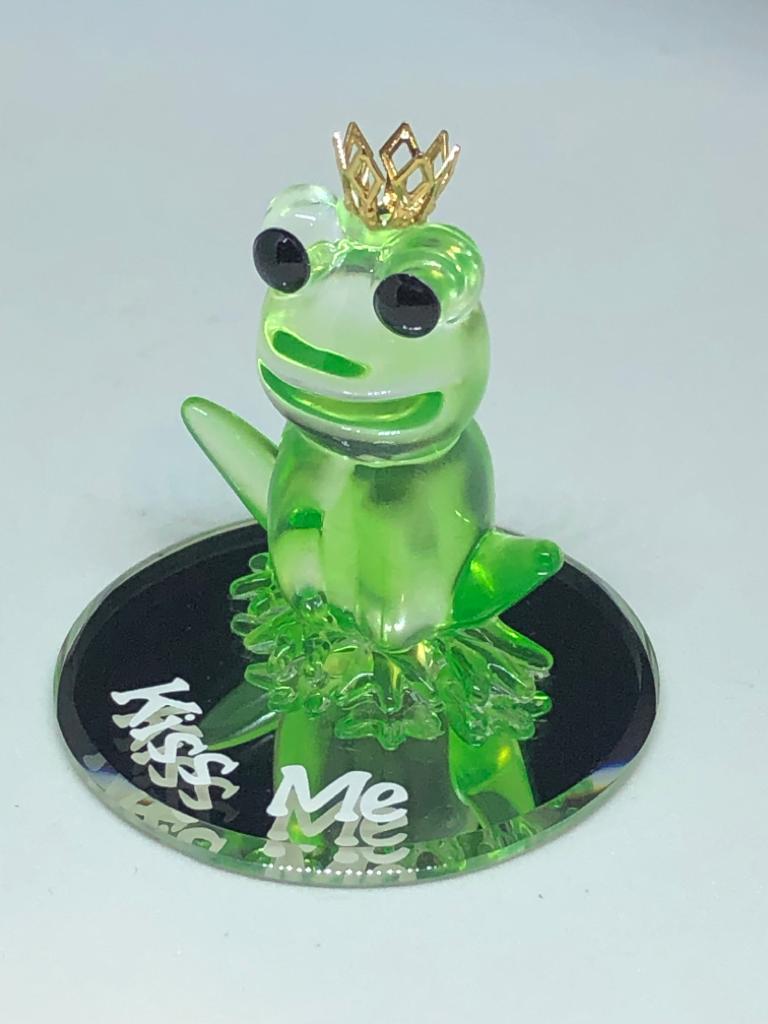 Glass Baron Handcrafted Green Frog Figurine
