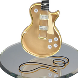 Classic Gold Top Guitar Glass Figurine Perfect Gift for Music Lovers