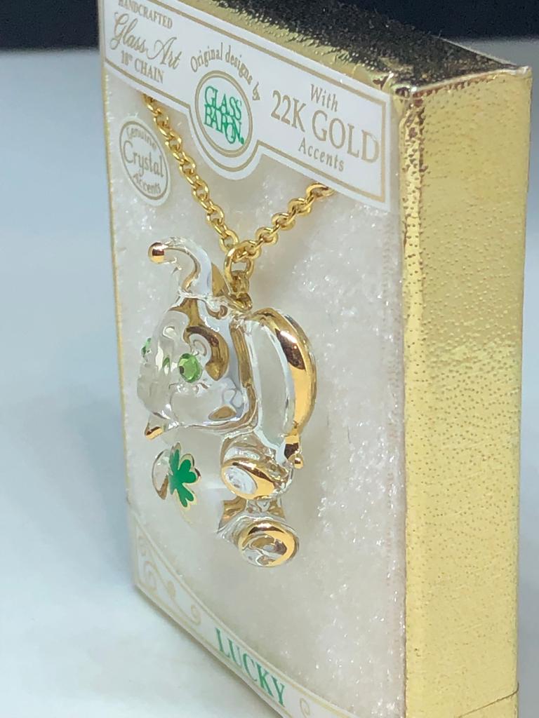 Lucky Elephant Necklace Gold Pendant Good Luck Jewelry Elephant Charm Jewelry