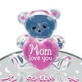 To the Moon and Back Mom Figurine | Handcrafted Glass Bear Gift with Heart