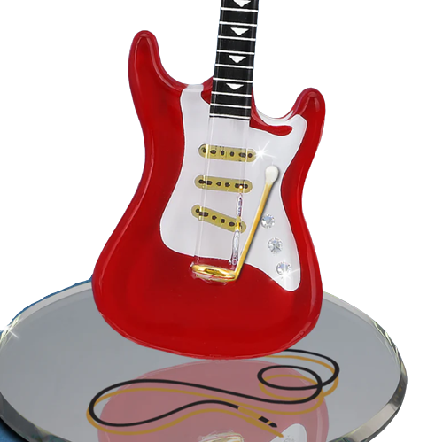 Glass Baron Large Vintage Red Guitar Figurine