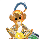 Banana Monkey Figurine Fun Handcrafted Glass Animal Gift