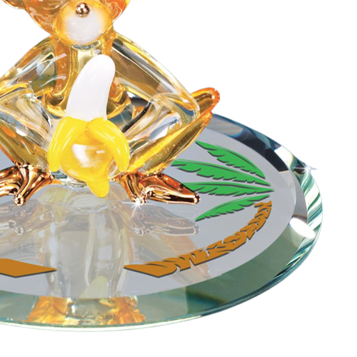 Glass Baron Monkey with Banana Figurine