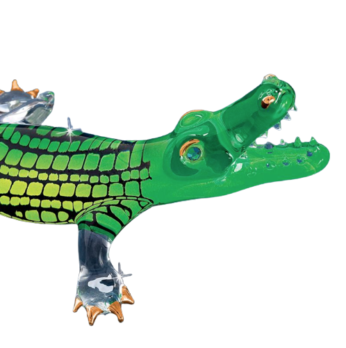 Glass Baron Big Snapper Gator Handcrafted Figurine
