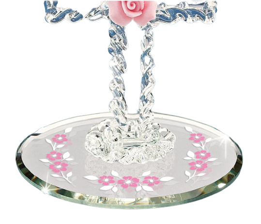 Glass Baron ~ "May God Bless You" Cross Figurine