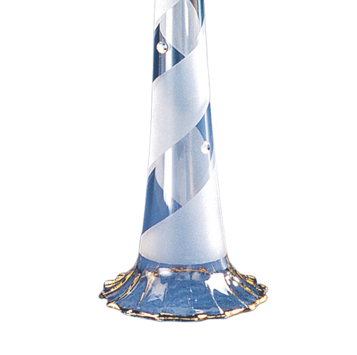 Glass Lighthouse Figurine Collectible with Crystals Accents