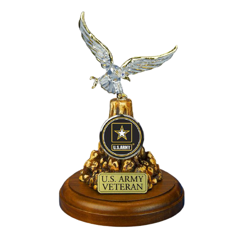 U.S Army Veteran Eagle Glass Handcrafted Collectible Figurine