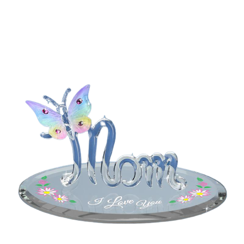 Glass Baron Butterfly Figurine I Love You, Mom