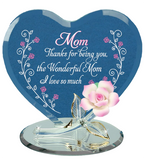Wonderful Mom Glass Rose Figurine with Message for Mother’s Day Gift