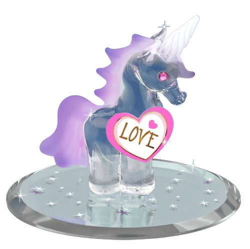Glass Baron Unicorn Figurine Accented with Genuine Crystals