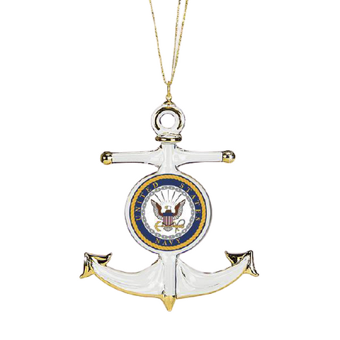 U.S. Navy Anchor Ornament Handcrafted Military Holiday Decoration