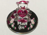 Love You Bear Handcrafted Glass Bear Figurine with Sweet Message