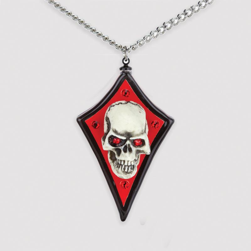 Glass Baron Diamond Shape Skull Necklace