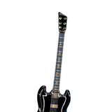 Black Guitar Figurine with Crystals Glass Music Decor for Guitar Lovers
