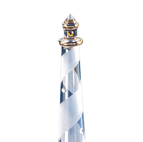 Glass Lighthouse Figurine Collectible with Crystals Accents
