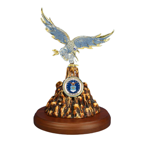 Glass Baron US Air Force Eagle Collectible Figurine – Crystal