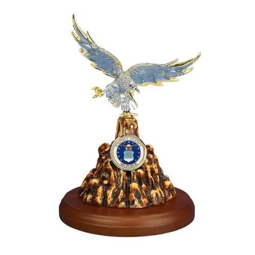 US Air Force Eagle, Military Figurine, Handcrafted Glass Eagle, Retirement Gift, Graduation Gift, Father's day Gift