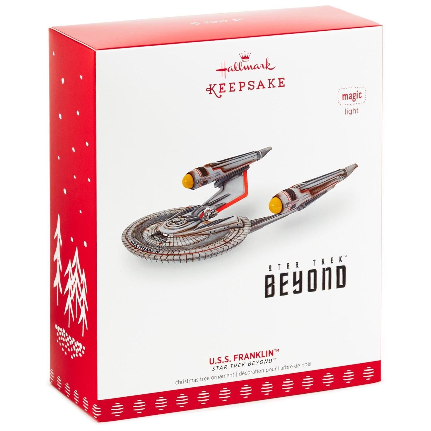 Hallmark Keepsake 2017 STAR TREK BEYOND U.S.S. Franklin Christmas Ornament With Light