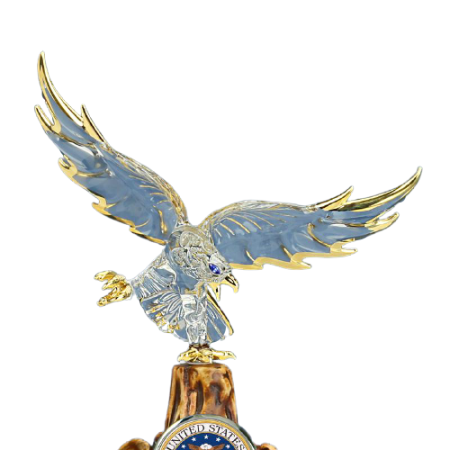 US Air Force Eagle, Military Figurine, Handcrafted Glass Eagle, Retirement Gift, Graduation Gift, Father's day Gift
