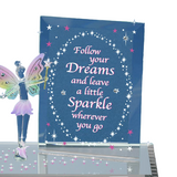 Dream and Sparkle Fairy Figurine Handcrafted Glass with Crystals
