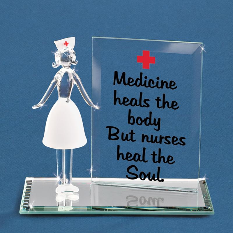 Nurse Figurine, Glass Nurse Gift, Nurse Graduation Gift, Handcrafted Gift