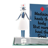 Handcrafted Glass Nurse Figurine Heartfelt Gift for Nurses