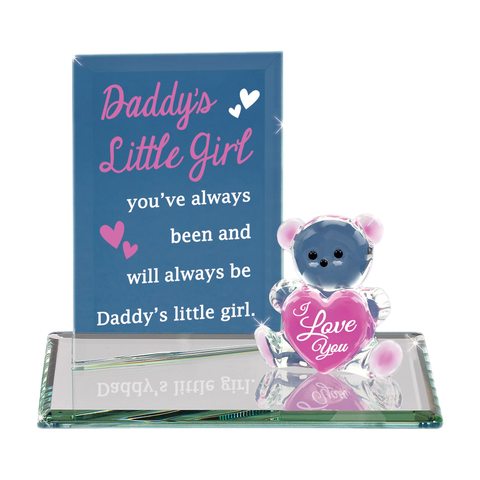 Daddy’s Little Girl Glass Bear Figurine Gift for Daughter
