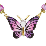 Purple Butterfly Necklace with Gold-Plated Chain
