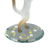 Siamese Cat with Butterfly Figurine Handcrafted Glass Cat Lover Gift