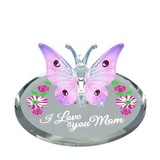 "I Love You Mom" Butterfly Figurine Handcrafted Gift for Mom