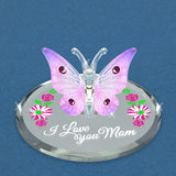 "I Love You Mom" Butterfly Figurine Handcrafted Gift for Mom