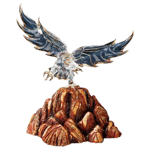 Soaring Eagle Handcrafted Glass Bird Figurine Decor