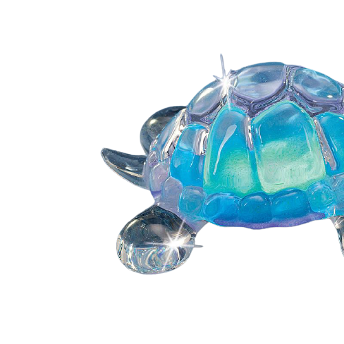 Blue Turtle Figurine, Handmade Glass Turtle, Home Decor, Handcrafted Gift Ideas, Crystal Turtle