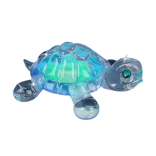 Blue Turtle Figurine, Handcrafted Glass Turtle, Christmas Gift, Ocean Theme, Gift for Her/Him, Mom, Wife, Home Decoration