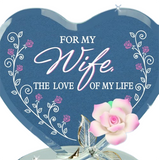 Pink Rose for My Wife, I Love you, Heart Figurine, Handcrafted Figurine, Romantic Gift for Wife, Christmas Gifts