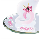 Pretty Kitty Glass Figurine with Butterfly and Crystal Accents