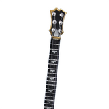 Black Jack Glass Guitar Figurine Crystal Decor with Cards & Gold Accents