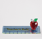 Teachers Rule Glass Apple Handcrafted Gift for Teachers
