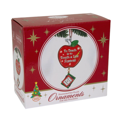 To Teach Apple Ornament Handcrafted Glass Teacher Gift