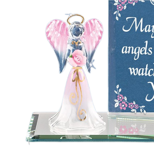 Glass Angel Figurine, Handcrafted Angel Statue, Home