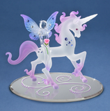 Unicorn with Fairy Handcrafted Glass Fantasy Figurine