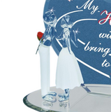 Coming Home Handcrafted Glass Couple Figurine with Heart Plate