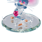Too Cute Mouse Handcrafted Glass Figurine with Heart & Crystals
