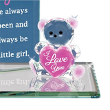 Daddy’s Little Girl Glass Bear Figurine Gift for Daughter