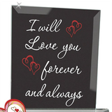 Forever & Always Rose Handcrafted Red Glass Rose with Love Message